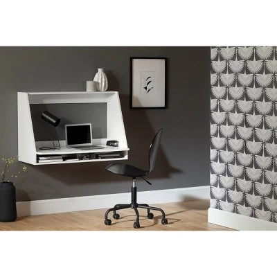 Interface Wall Mount Desk Pure White - South Shore 3 Interface Wall Mount Desk Pure White - South Shore