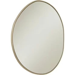 Possini Euro Design Rorschach Uneven Round Vanity Wall Mirror Modern Champagne Frame 30" Wide For Bathroom Bedroom Living Room Office Entryway House -Northlight Store GUEST 6f4b091e d286 469e b1e9 f79582688f46