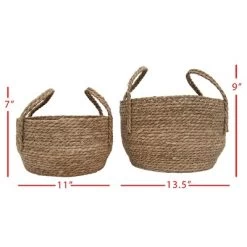 Set Of 2 Natural Woven Natural Seagrass Basket - Foreside Home & Garden -Northlight Store GUEST 6f63c718 6ca5 4112 bd91 ca4b5dfdd4bb