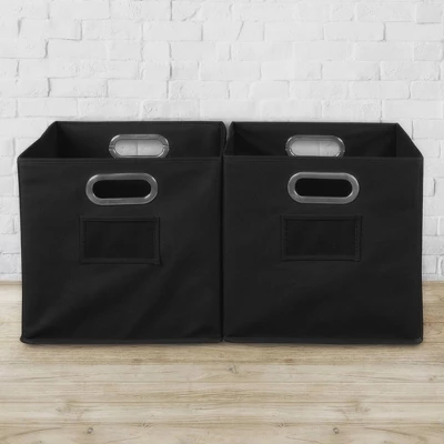 Niche Cubo 2pk Foldable Fabric Storage Bin With Label Holder Black 3 Niche Cubo 2pk Foldable Fabric Storage Bin With Label Holder Black