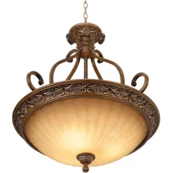 Kathy Ireland Sterling Estate Golden Bronze Pendant Chandelier 26 1/2" Wide Rustic Champagne Bowl Shade 3-Light Fixture For Dining Room Kitchen Island -Northlight Store GUEST 706706a2 27d1 4081 976d a8f40b5ff410