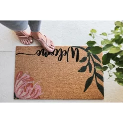 Shiraleah "Welcome" Floral Print Rectangle Doormat -Northlight Store GUEST 70d1e887 8bd0 4ac0 bd9c 5e166fc5ce7a