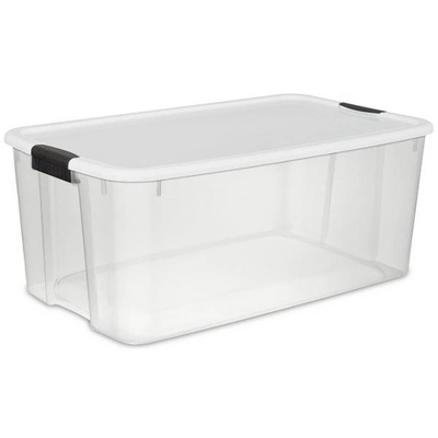 Sterilite Storage System Solution With 116 Quart Clear Stackable Storage Box Organization Containers With White Latching Lid 7 Sterilite Storage System Solution With 116 Quart Clear Stackable Storage Box Organization Containers With White Latching Lid - Image 5
