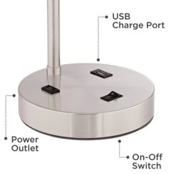 360 Lighting Colby Nickel USB Desk Lamps Set Of 2 With Smart Socket -Northlight Store GUEST 7189f8b2 ba25 41fb be57 d087e366bfc9
