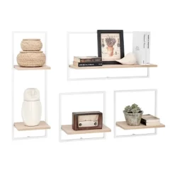 4pc Framed Wall Shelf Set White/Maple - Danya B. -Northlight Store GUEST 7194e2f1 9db0 4252 80b1 2c9e628df030