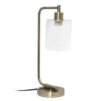 Modern Iron Table Lamp With Glass Shade Antique Brass - Lalia Home 3 Modern Iron Table Lamp With Glass Shade Antique Brass - Lalia Home