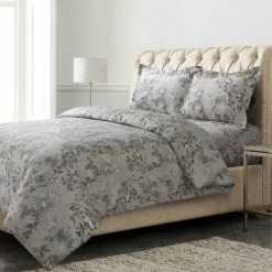 Katy Floral Printed Flannel Oversized Duvet Cover Set - Tribeca Living