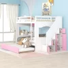Full Over Full Bunk Bed With Trundle, Stairs, Ladders And Storage Cabinet-ModernLuxe -Northlight Store GUEST 733245e5 4b43 45de a2bb 47e6846bad13
