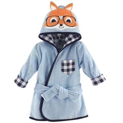 Hudson Baby Infant Boy Cotton Animal Face Bathrobe, Nerdy Fox, 0-9 Months 3 Hudson Baby Infant Boy Cotton Animal Face Bathrobe, Nerdy Fox, 0-9 Months