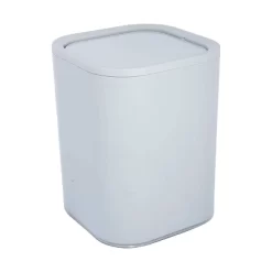 Acrylic Square With Rounded Edges Bathroom Waste Basket Gray - Bath Bliss