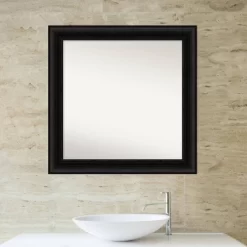 32" X 32" Non-Beveled Parlor Bathroom Wall Mirror Black - Amanti Art -Northlight Store GUEST 74ec7bfe 033b 4164 a1b6 f2e3fce71951