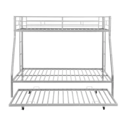 Twin Over Full Steel Bunk Bed With Twin Size Trundle Bed And Two-Side Ladders-ModernLuxe 18 Twin Over Full Steel Bunk Bed With Twin Size Trundle Bed And Two-Side Ladders-ModernLuxe -Northlight Store GUEST 750685fa e5f2 4988 bebd 714172d3081b