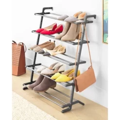Whitmor 5 Tier Leaning Shoe Rack Black 9 Whitmor 5 Tier Leaning Shoe Rack Black -Northlight Store GUEST 75169bfe 6780 458e 9be9 d17629c26ec2