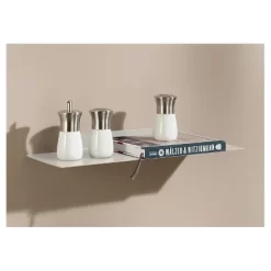 24" Dolle Katana Floating Metal Shelf White
