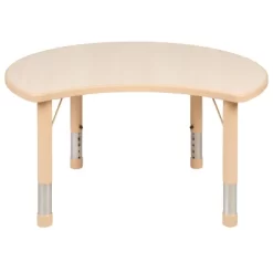 Emma And Oliver 25.125"W X 35.5"L Crescent Natural Plastic Adjustable Activity Table-Seats 4 -Northlight Store GUEST 7640befe 3896 4740 945f 8b8e6b5fb563