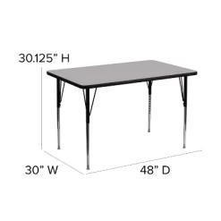 Emma And Oliver 30x48 Rectangle Laminate Adjustable Activity Table -Northlight Store GUEST 76594038 1700 4b64 a705 9db6359fc1fa