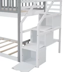 House Shape Twin-Over-Twin Double Bunk Bed With Storage Stairs - ModernLuxe 18 House Shape Twin-Over-Twin Double Bunk Bed With Storage Stairs - ModernLuxe -Northlight Store GUEST 76bd7751 2580 46f3 8a51 4c43eceda82d
