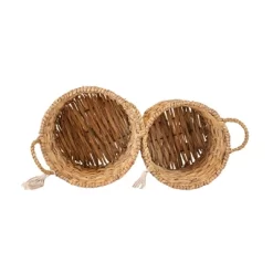 Set Of 2 Hand Woven With Tassel Baskets Water Hyacinth, Metal & Cotton Rope By Foreside Home & Garden -Northlight Store GUEST 77f51948 365c 49fd b38f d64d75f7cb98
