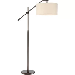 Possini Euro Design Modern Floor Lamp With USB Port 62 1/2" Tall Oil Rubbed Bronze Boom Arm Brown Drum Shade For Living Room House -Northlight Store GUEST 78432aff 9c47 44de 9bfd a851e591329c