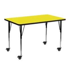 Flash Furniture Mobile 24''W X 48''L Rectangular HP Laminate Activity Table - Standard Height Adjustable Legs -Northlight Store GUEST 79abf887 5fa3 458a 82da 1f6fd8d3fcfd