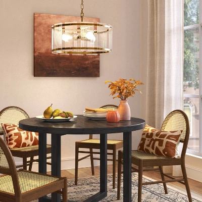 Glam Glass Ceiling Chandelier Brass - Threshold™ 4 Glam Glass Ceiling Chandelier Brass - Threshold™ - Image 2