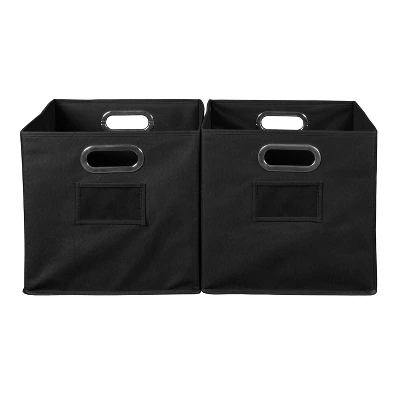 Niche Cubo 2pk Foldable Fabric Storage Bin With Label Holder Black 4 Niche Cubo 2pk Foldable Fabric Storage Bin With Label Holder Black - Image 2
