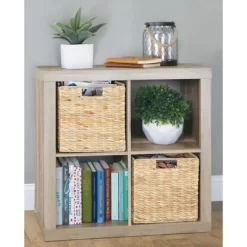 MDesign Woven Hyacinth Home Storage Basket For Cube Furniture, 4 Pack -Northlight Store GUEST 7c7c9b25 54b7 463c 9e75 2a6daf8c4398