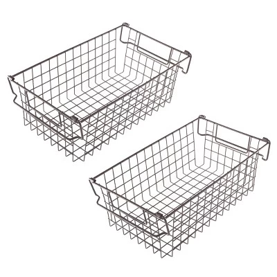 Set Of 2 Storage Bins - Basket Set For Toy, Kitchen, Closet, And Bathroom Storage - Medium Shelf Organizers With Handles By Home-Complete (Brown) 9 Set Of 2 Storage Bins - Basket Set For Toy, Kitchen, Closet, And Bathroom Storage - Medium Shelf Organizers With Handles By Home-Complete (Brown) - Image 7