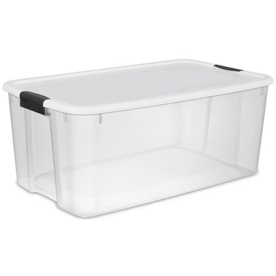 Sterilite Storage System Solution With 116 Quart Clear Stackable Storage Box Organization Containers With White Latching Lid 8 Sterilite Storage System Solution With 116 Quart Clear Stackable Storage Box Organization Containers With White Latching Lid - Image 6