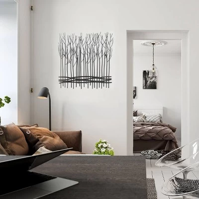 LuxenHome Rustic Black Metal Abstract Field Of Trees Wall Art Decor 8 LuxenHome Rustic Black Metal Abstract Field Of Trees Wall Art Decor - Image 6