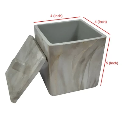 Stone Hedge Resin Decorative Bathroom Vanity Countertop Storage Organizer Canister Jar - Nu Steel 5 Stone Hedge Resin Decorative Bathroom Vanity Countertop Storage Organizer Canister Jar - Nu Steel - Image 3