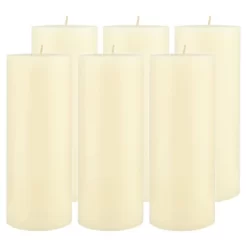 6pk Unscented Flat Top Smooth Pillar Candles Ivory - Stonebriar Collection -Northlight Store GUEST 7e9d3150 df8d 454e bb4f 923b3b5db908
