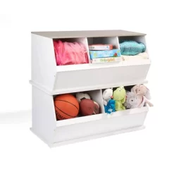 Badger Basket Two Bin Stackable Storage Cubby White/Gray Woodgrain 20 Badger Basket Two Bin Stackable Storage Cubby White/Gray Woodgrain -Northlight Store GUEST 7eb89f7a 56dd 4ae5 9540 21475774645e