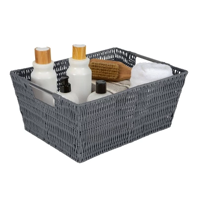 Simplify 3pc Rattan Tote Set With Sterling Silver Handles Charcoal 10 Simplify 3pc Rattan Tote Set With Sterling Silver Handles Charcoal - Image 8