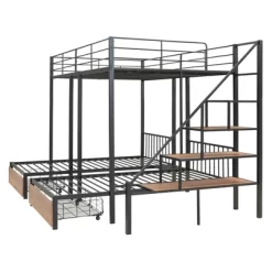 Full Over Twin-Twin Triple Bunk Bed With Drawers And Staircase - ModernLuxe -Northlight Store GUEST 7feccad3 53d8 4131 821d 95ac503b6e83