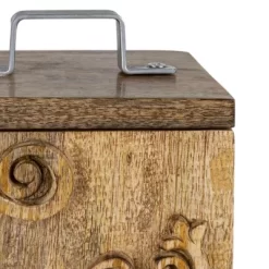 Scroll Carved Trinket Box Mango Wood & Metal - Foreside Home & Garden -Northlight Store GUEST 806056e1 04fd 41a9 8d1a 2eaf68de8c1c