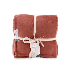 50"x60" 300 Recycled Velvetloft Throw Blanket Orange - Berkshire Blanket & Home Co.