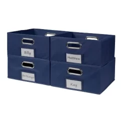 Niche Cubo 4pk Half Size Foldable Fabric Storage Bins With Label Holder Blue -Northlight Store GUEST 807697e8 665e 4ece a88a e1a7f8537712