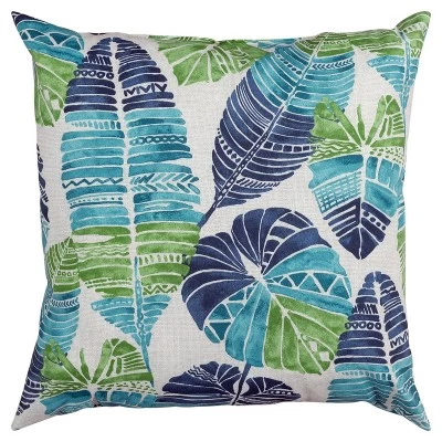 22"x22" Oversize Poly-Filled Leaf Pattern Botanical Indoor/Outdoor Square Throw Pillow - Rizzy Home 8 22"x22" Oversize Poly-Filled Leaf Pattern Botanical Indoor/Outdoor Square Throw Pillow - Rizzy Home - Image 6