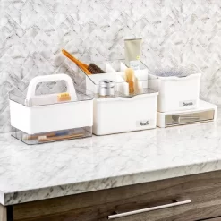 Medium Stacking Bin With Lid Clear/White - Madesmart -Northlight Store GUEST 80a6e767 3d8d 48bc bbb2 6622010ed7d2