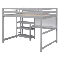 Wooden Loft Bed With Shelves, Desk And Writing Board - ModernLuxe -Northlight Store GUEST 80dc7cf7 abca 4eb9 b27c 54f0b5373422