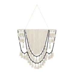 Cotton Macrame Weaved Intricately Wall Decor With Beaded Fringe Tassels - Olivia & May -Northlight Store GUEST 826402cc 6528 4a3c 84ea 2814ae434301