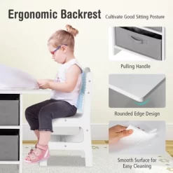 Babyjoy Kids Art Play Wood Table And 2 Chairs Set W/ Storage Baskets Puzzle -Northlight Store GUEST 82b00bbf cbbb 4617 8057 a38810842849