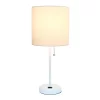 19.5" Bedside Power Outlet Base Metal Table Desk Lamp In White Fabric Shade - Creekwood Home -Northlight Store GUEST 83bb0819 6334 43f6 b1b1 54746b225fa4