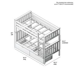 Max & Lily Twin Over Twin Staircase Bunk Bed With Storage Drawers -Northlight Store GUEST 83bb527c 7c49 47a6 9dc4 0317cc584e6a