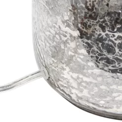 Mercury Hammered Glass Jar Table Lamp With Linen Shade Silver - Lalia Home -Northlight Store GUEST 83bead14 e9d4 4c4a 9991 d847dca696df