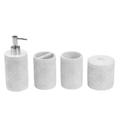 4pc Poliresin Arabesco Bathroom Accessory Set - Kralix -Northlight Store GUEST 8492acec 19e7 49db 9d40 bf284dbf48e6