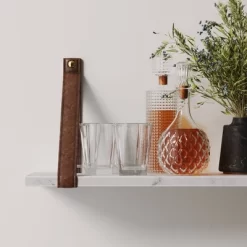 Brandon Vintage Matte Faux Marble Wall Shelf Brown - Nathan James -Northlight Store GUEST 854810bb 6ad0 45a3 a187 45090e904d8a