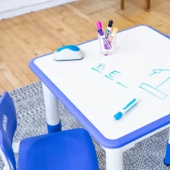ECR4Kids Square Resin Dry-Erase Adjustable Activity Table With 2 Chairs (3-Piece Set) -Northlight Store GUEST 85784246 5dbf 4861 b4e0 4d2883d935b4