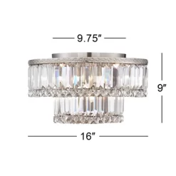 Vienna Full Spectrum Magnificence Modern Ceiling Light Flush Mount Fixture 16" Wide Brushed Satin Nickel Faceted Crystal Glass For Bedroom Living Room -Northlight Store GUEST 860adfcf 61e3 4215 beb7 1c9d7a341841